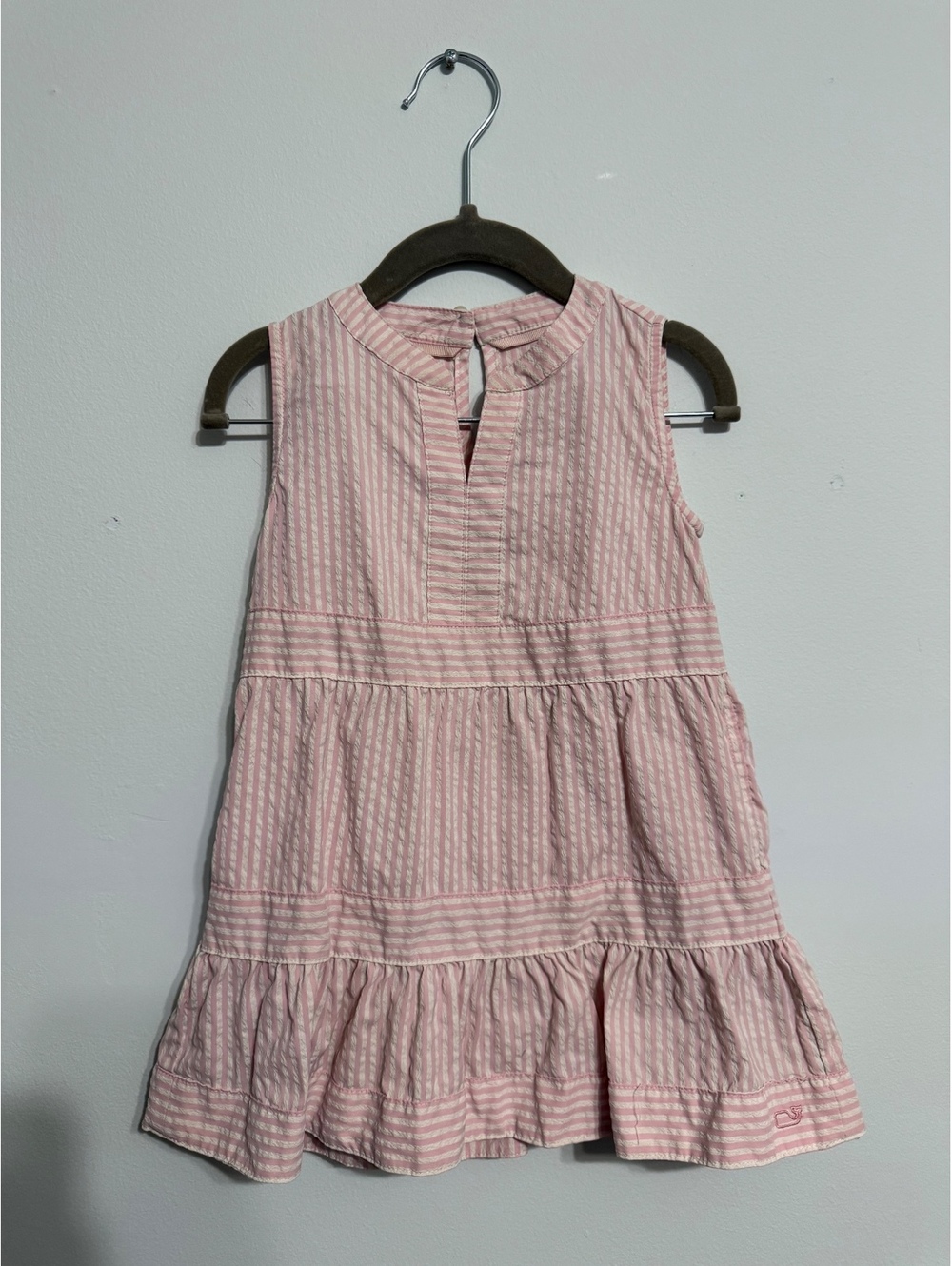 Vineyard Vines Girls' Pink and White Striped Tilly Harbor Dress Size 2T - Picture 1 of 6